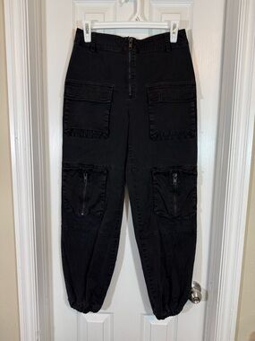 POSTER GIRL Black Tactical Cargo Jogger Pants Size M